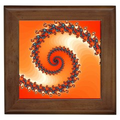 Fractal Rendering Spiral Twist Orange Framed Tiles by Pakrebo