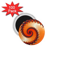 Fractal Rendering Spiral Twist Orange 1 75  Magnets (100 Pack)  by Pakrebo