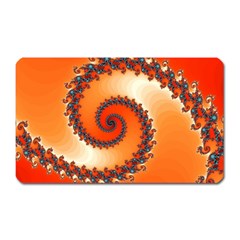 Fractal Rendering Spiral Twist Orange Magnet (rectangular) by Pakrebo