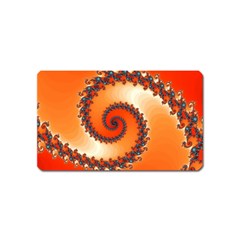 Fractal Rendering Spiral Twist Orange Magnet (name Card) by Pakrebo