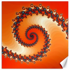 Fractal Rendering Spiral Twist Orange Canvas 16  X 16  by Pakrebo