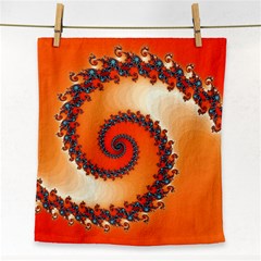 Fractal Rendering Spiral Twist Orange Face Towel by Pakrebo