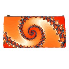 Fractal Rendering Spiral Twist Orange Pencil Cases by Pakrebo