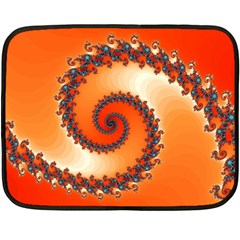 Fractal Rendering Spiral Twist Orange Double Sided Fleece Blanket (mini)  by Pakrebo