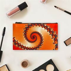 Fractal Rendering Spiral Twist Orange Cosmetic Bag (small) by Pakrebo