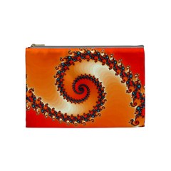 Fractal Rendering Spiral Twist Orange Cosmetic Bag (medium) by Pakrebo