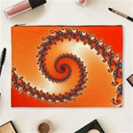 Fractal Rendering Spiral Twist Orange Cosmetic Bag (XL) Front