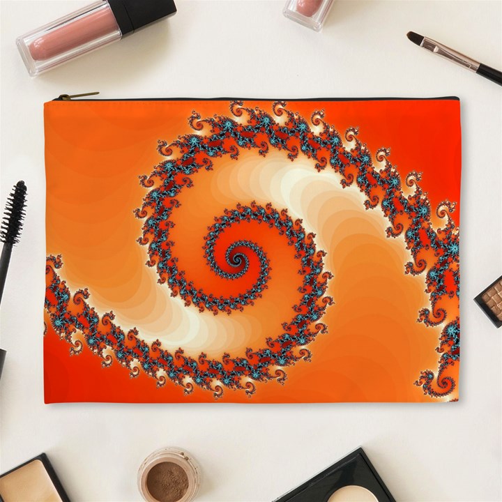 Fractal Rendering Spiral Twist Orange Cosmetic Bag (XL)