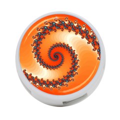 Fractal Rendering Spiral Twist Orange 4-port Usb Hub (two Sides)