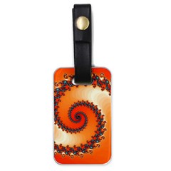 Fractal Rendering Spiral Twist Orange Luggage Tag (one Side) by Pakrebo