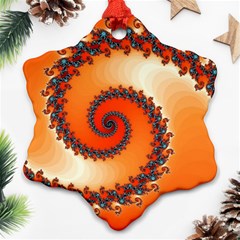 Fractal Rendering Spiral Twist Orange Snowflake Ornament (two Sides) by Pakrebo