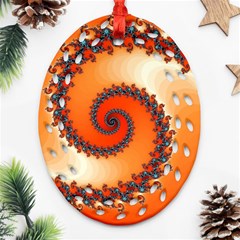 Fractal Rendering Spiral Twist Orange Ornament (oval Filigree) by Pakrebo