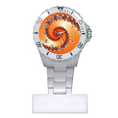 Fractal Rendering Spiral Twist Orange Plastic Nurses Watch by Pakrebo