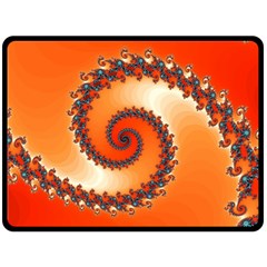 Fractal Rendering Spiral Twist Orange Double Sided Fleece Blanket (large)  by Pakrebo