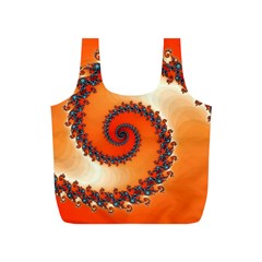 Fractal Rendering Spiral Twist Orange Full Print Recycle Bag (s) by Pakrebo