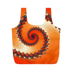 Fractal Rendering Spiral Twist Orange Full Print Recycle Bag (m) by Pakrebo