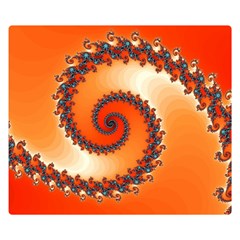 Fractal Rendering Spiral Twist Orange Double Sided Flano Blanket (small)  by Pakrebo