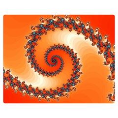 Fractal Rendering Spiral Twist Orange Double Sided Flano Blanket (medium)  by Pakrebo