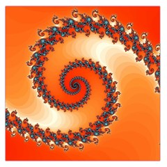 Fractal Rendering Spiral Twist Orange Large Satin Scarf (square) by Pakrebo