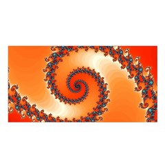 Fractal Rendering Spiral Twist Orange Satin Shawl