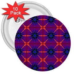 Seamless Wallpaper Pattern Ornament 3  Buttons (10 Pack)  by Pakrebo