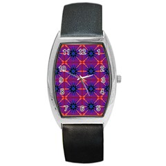 Seamless Wallpaper Pattern Ornament Barrel Style Metal Watch by Pakrebo