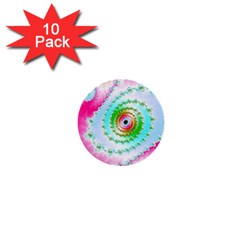 Fractal Spiral Twist Twisted Helix 1  Mini Buttons (10 Pack)  by Pakrebo