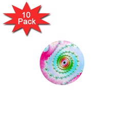 Fractal Spiral Twist Twisted Helix 1  Mini Magnet (10 Pack)  by Pakrebo