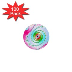 Fractal Spiral Twist Twisted Helix 1  Mini Buttons (100 Pack)  by Pakrebo