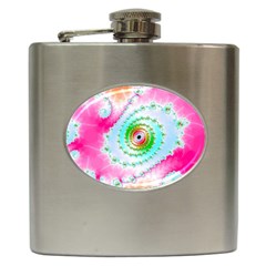 Fractal Spiral Twist Twisted Helix Hip Flask (6 Oz) by Pakrebo