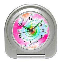 Fractal Spiral Twist Twisted Helix Travel Alarm Clock