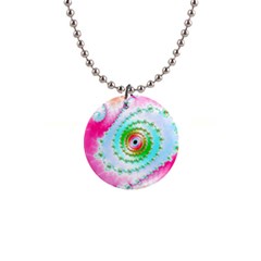 Fractal Spiral Twist Twisted Helix 1  Button Necklace by Pakrebo