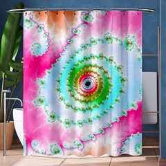 Fractal Spiral Twist Twisted Helix Shower Curtain 60  X 72  (medium)  by Pakrebo