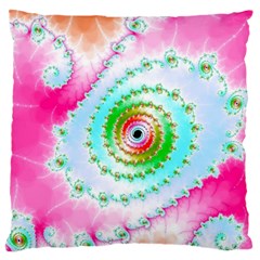 Fractal Spiral Twist Twisted Helix Large Flano Cushion Case (one Side) by Pakrebo