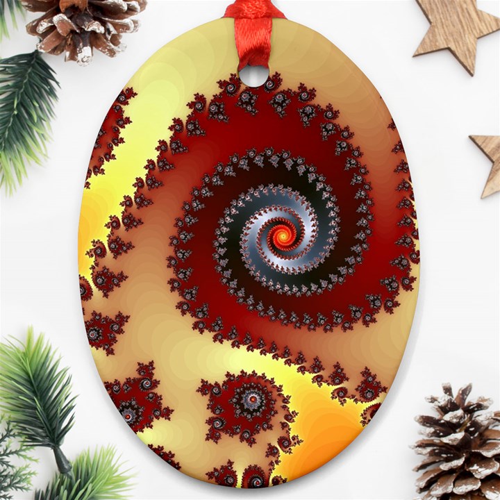 Fractal Rendering Spiral Twist Ornament (Oval)