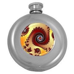 Fractal Rendering Spiral Twist Round Hip Flask (5 Oz) by Pakrebo