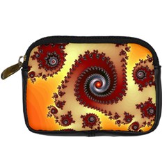 Fractal Rendering Spiral Twist Digital Camera Leather Case by Pakrebo