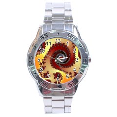 Fractal Rendering Spiral Twist Stainless Steel Analogue Watch by Pakrebo