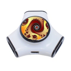 Fractal Rendering Spiral Twist 3-port Usb Hub by Pakrebo