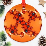 Fractal Rendering Spiral Curve Orange Ornament (Round) Front