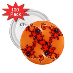 Fractal Rendering Spiral Curve Orange 2 25  Buttons (100 Pack)  by Pakrebo