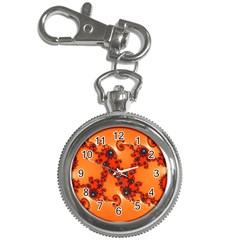 Fractal Rendering Spiral Curve Orange Key Chain Watches by Pakrebo