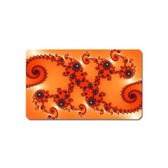 Fractal Rendering Spiral Curve Orange Magnet (name Card) by Pakrebo