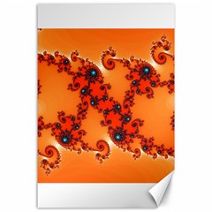 Fractal Rendering Spiral Curve Orange Canvas 24  X 36  by Pakrebo