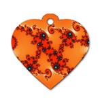 Fractal Rendering Spiral Curve Orange Dog Tag Heart (One Side) Front