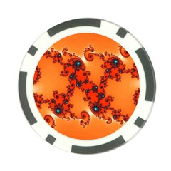 Fractal Rendering Spiral Curve Orange Poker Chip Card Guard by Pakrebo