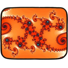 Fractal Rendering Spiral Curve Orange Double Sided Fleece Blanket (mini)  by Pakrebo