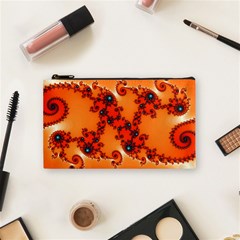 Fractal Rendering Spiral Curve Orange Cosmetic Bag (small) by Pakrebo