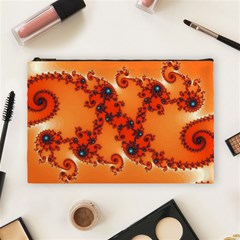 Fractal Rendering Spiral Curve Orange Cosmetic Bag (large) by Pakrebo