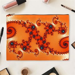 Fractal Rendering Spiral Curve Orange Cosmetic Bag (xl) by Pakrebo